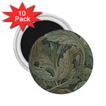 Vintage Background Green Leaves 2.25  Magnets (10 pack)  Front