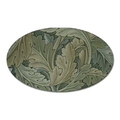 Vintage Background Green Leaves Oval Magnet