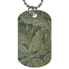 Vintage Background Green Leaves Dog Tag (two Sides) by Simbadda