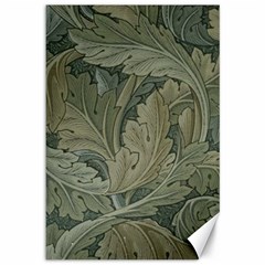 Vintage Background Green Leaves Canvas 12  X 18   by Simbadda