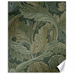 Vintage Background Green Leaves Canvas 11  X 14  