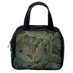 Vintage Background Green Leaves Classic Handbags (one Side) by Simbadda