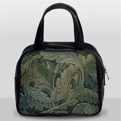 Vintage Background Green Leaves Classic Handbags (2 Sides)