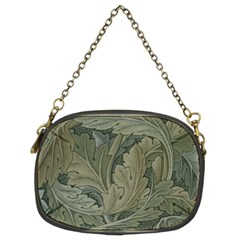 Vintage Background Green Leaves Chain Purses (two Sides) 