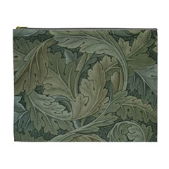 Vintage Background Green Leaves Cosmetic Bag (xl)