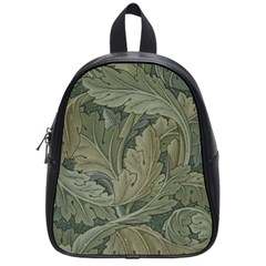 Vintage Background Green Leaves School Bags (small) 