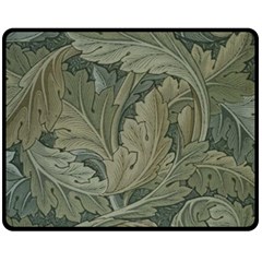 Vintage Background Green Leaves Fleece Blanket (medium) 