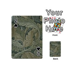 Vintage Background Green Leaves Playing Cards 54 (mini) 