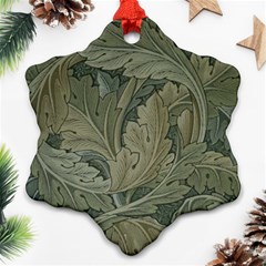 Vintage Background Green Leaves Ornament (snowflake)