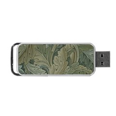 Vintage Background Green Leaves Portable Usb Flash (one Side)