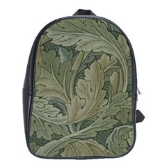 Vintage Background Green Leaves School Bags (xl) 