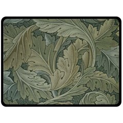 Vintage Background Green Leaves Double Sided Fleece Blanket (large)  by Simbadda