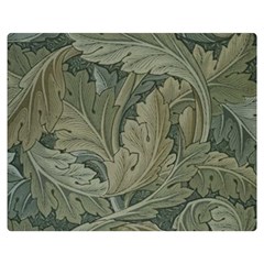 Vintage Background Green Leaves Double Sided Flano Blanket (medium)  by Simbadda