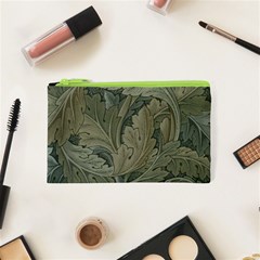 Vintage Background Green Leaves Cosmetic Bag (xs)