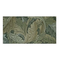 Vintage Background Green Leaves Satin Shawl