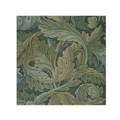 Vintage Background Green Leaves Small Satin Scarf (square)