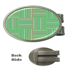 Geometric Pinstripes Shapes Hues Money Clips (oval)  by Simbadda