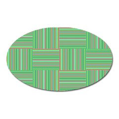 Geometric Pinstripes Shapes Hues Oval Magnet by Simbadda