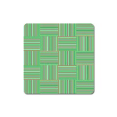 Geometric Pinstripes Shapes Hues Square Magnet by Simbadda