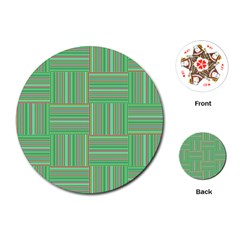 Geometric Pinstripes Shapes Hues Playing Cards (round) 