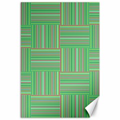 Geometric Pinstripes Shapes Hues Canvas 12  X 18   by Simbadda