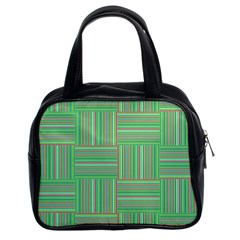 Geometric Pinstripes Shapes Hues Classic Handbags (2 Sides)