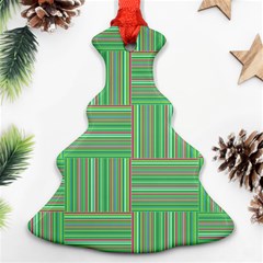 Geometric Pinstripes Shapes Hues Ornament (christmas Tree) 