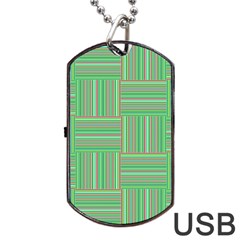 Geometric Pinstripes Shapes Hues Dog Tag Usb Flash (one Side)