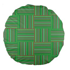 Geometric Pinstripes Shapes Hues Large 18  Premium Round Cushions by Simbadda