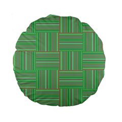 Geometric Pinstripes Shapes Hues Standard 15  Premium Flano Round Cushions