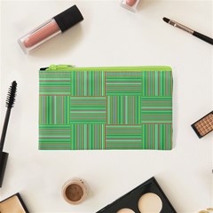 Geometric Pinstripes Shapes Hues Cosmetic Bag (xs)