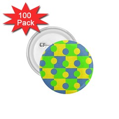 Abric Cotton Bright Blue Lime 1 75  Buttons (100 Pack) 