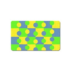 Abric Cotton Bright Blue Lime Magnet (name Card)