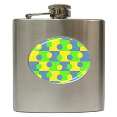 Abric Cotton Bright Blue Lime Hip Flask (6 Oz) by Simbadda