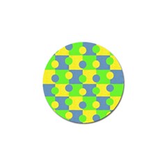 Abric Cotton Bright Blue Lime Golf Ball Marker