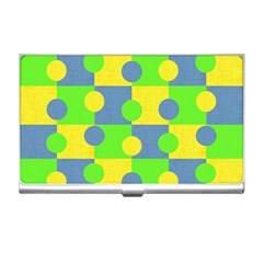 Abric Cotton Bright Blue Lime Business Card Holders by Simbadda