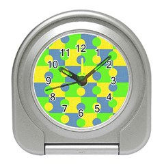 Abric Cotton Bright Blue Lime Travel Alarm Clocks by Simbadda