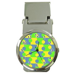 Abric Cotton Bright Blue Lime Money Clip Watches by Simbadda