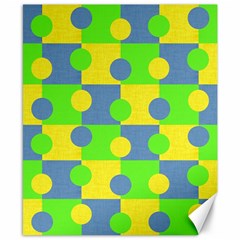 Abric Cotton Bright Blue Lime Canvas 8  X 10 