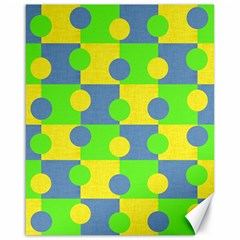 Abric Cotton Bright Blue Lime Canvas 16  X 20   by Simbadda