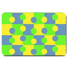 Abric Cotton Bright Blue Lime Large Doormat 