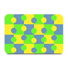 Abric Cotton Bright Blue Lime Plate Mats