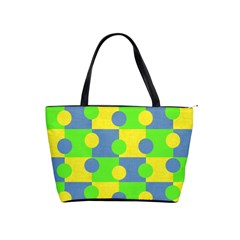 Abric Cotton Bright Blue Lime Shoulder Handbags by Simbadda