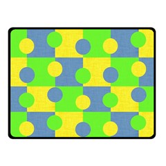 Abric Cotton Bright Blue Lime Fleece Blanket (small)