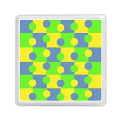 Abric Cotton Bright Blue Lime Memory Card Reader (square)  by Simbadda