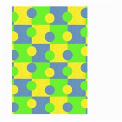 Abric Cotton Bright Blue Lime Large Garden Flag (two Sides) by Simbadda