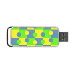 Abric Cotton Bright Blue Lime Portable Usb Flash (two Sides)