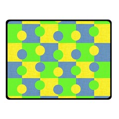 Abric Cotton Bright Blue Lime Double Sided Fleece Blanket (small)  by Simbadda