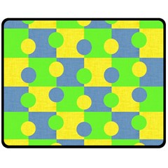 Abric Cotton Bright Blue Lime Double Sided Fleece Blanket (medium)  by Simbadda