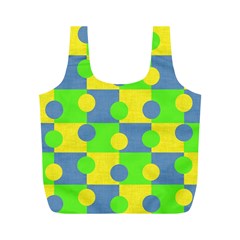 Abric Cotton Bright Blue Lime Full Print Recycle Bags (m) 